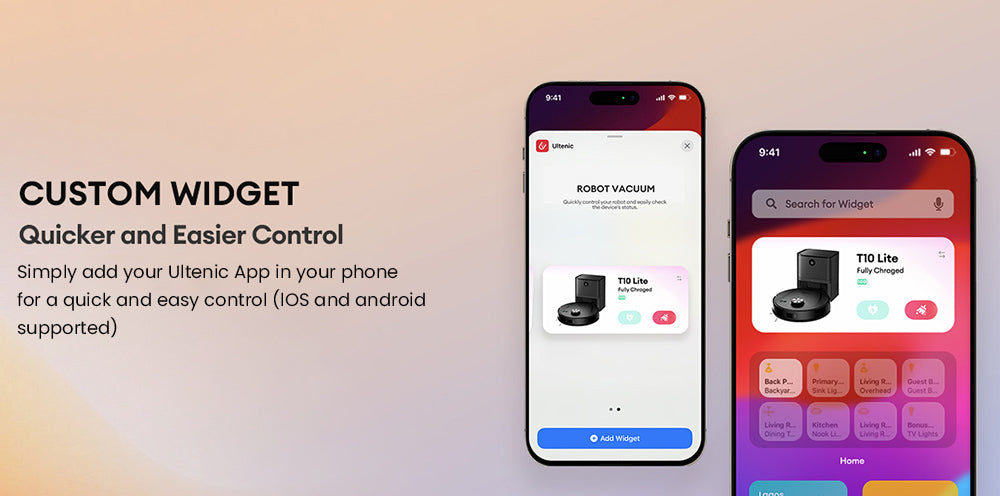 Robot aspirador Ultenic T10 Lite con navegación LiDAR, succión de 4500 Pa, autovaciado, limpieza matricial, hasta 180 minutos de autonomía, depósito de polvo de 2 L, control por aplicación/Alexa/Siri/IFTTT, para todo tipo de suelos y pelo de mascotas.