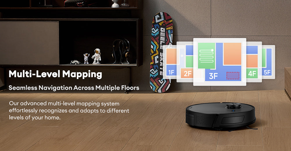 Robot aspirador Ultenic T10 Lite con navegación LiDAR, succión de 4500 Pa, autovaciado, limpieza matricial, hasta 180 minutos de autonomía, depósito de polvo de 2 L, control por aplicación/Alexa/Siri/IFTTT, para todo tipo de suelos y pelo de mascotas.