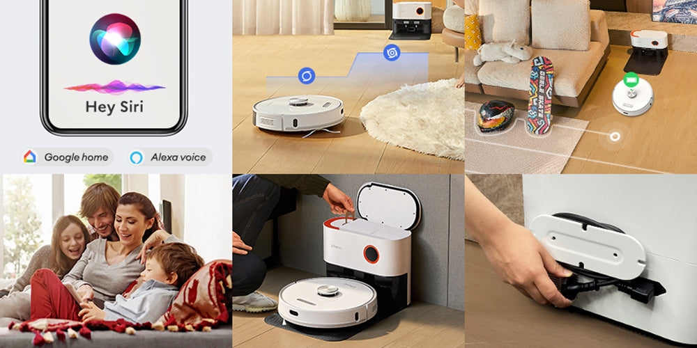 Robot aspirador Ultenic T10 Pro con estación de autovaciado, succión de 4000 Pa, mopa de doble rotación, bolsa de polvo de 3,3 L, navegación LiDAR, potenciador de alfombras, batería de 5200 mAh, tiempo de funcionamiento máximo de 200 minutos, control por aplicación/voz.