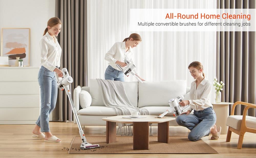 Aspiradora sin cable Ultenic U10 Pro, 400 W, succión máxima de 27 KPa, filtración de 5 capas, motor de 115 000 rpm, 35 minutos de autonomía.