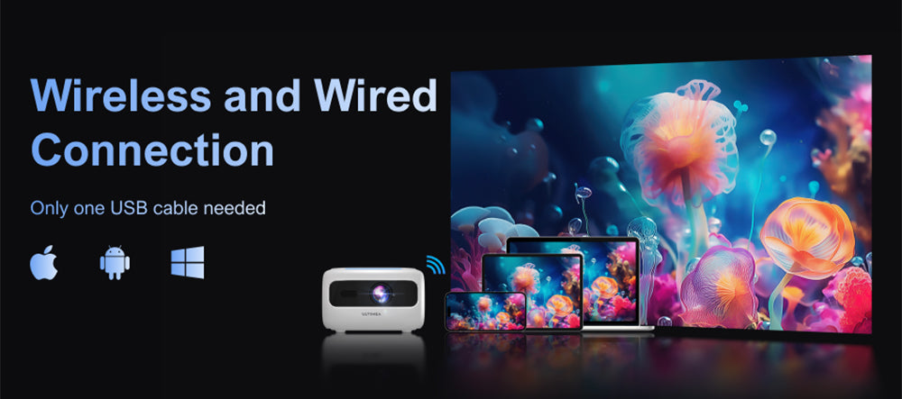 Proyector Portátil ULTIMEA Apollo P10, 300 ANSI, Decodificación 1080P, Nativo 720P, WiFi 2.4GHz/5GHz