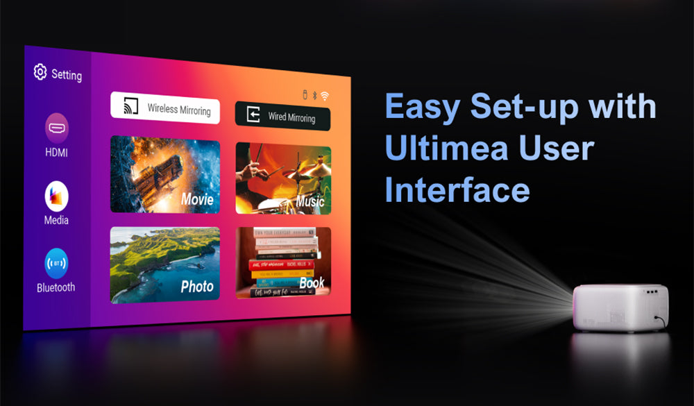 Proyector Portátil ULTIMEA Apollo P10, 300 ANSI, Decodificación 1080P, Nativo 720P, WiFi 2.4GHz/5GHz
