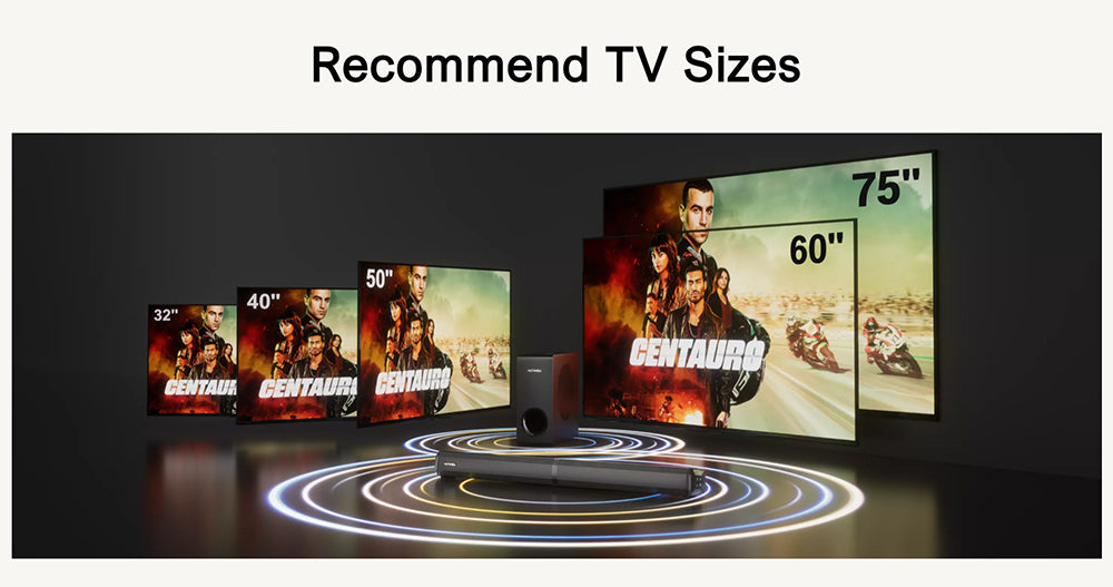 Barra de sonido desmontable Ultimea Apollo S50 4.1 canales con subwoofer, Bluetooth 5.3, nivel de graves ajustable, 3 modos de ecualización.