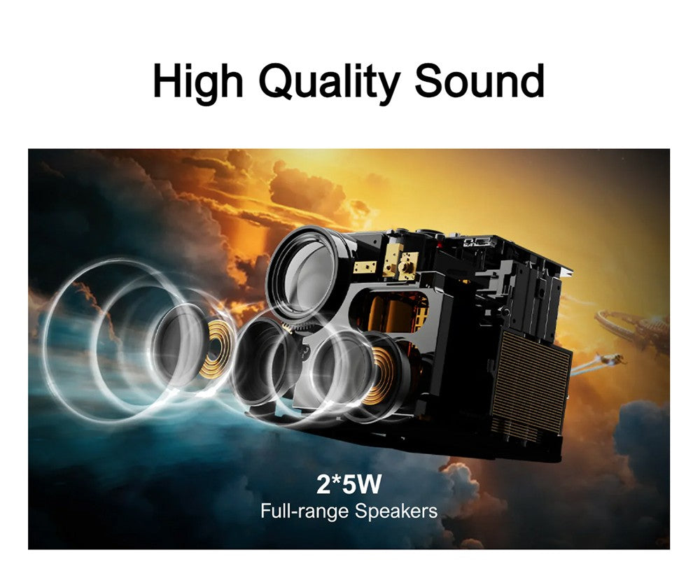 Proyector ULTIMEA Nova C40 con soporte de cardán, 600 ANSI, decodificación 4K, 1080P nativo, Bluetooth 5.3, Android TV 11.0, Dolby Audio, enfoque automático y corrección trapezoidal.