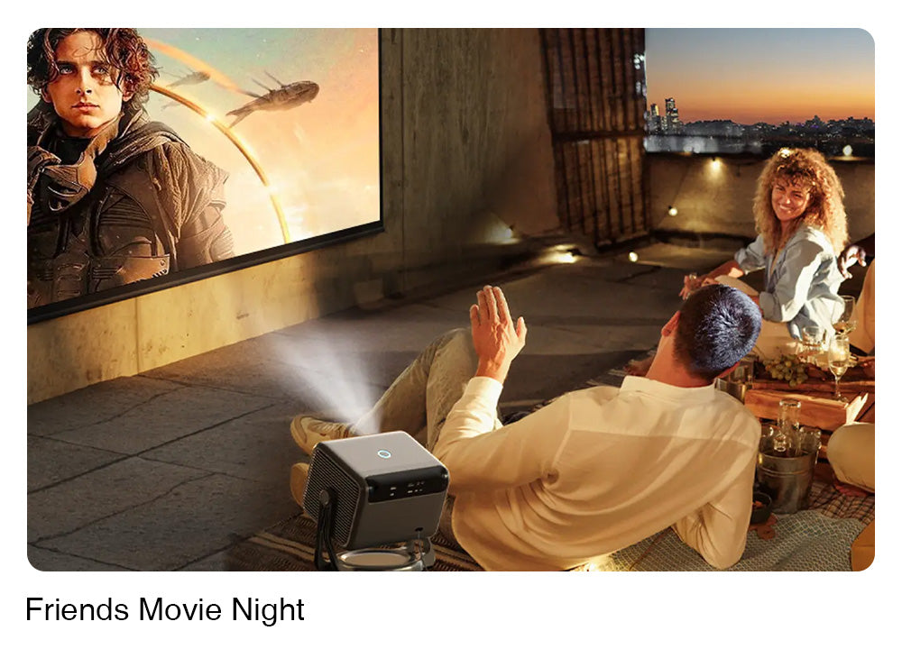 Proyector ULTIMEA Nova C40 con soporte de cardán, 600 ANSI, decodificación 4K, 1080P nativo, Bluetooth 5.3, Android TV 11.0, Dolby Audio, enfoque automático y corrección trapezoidal.