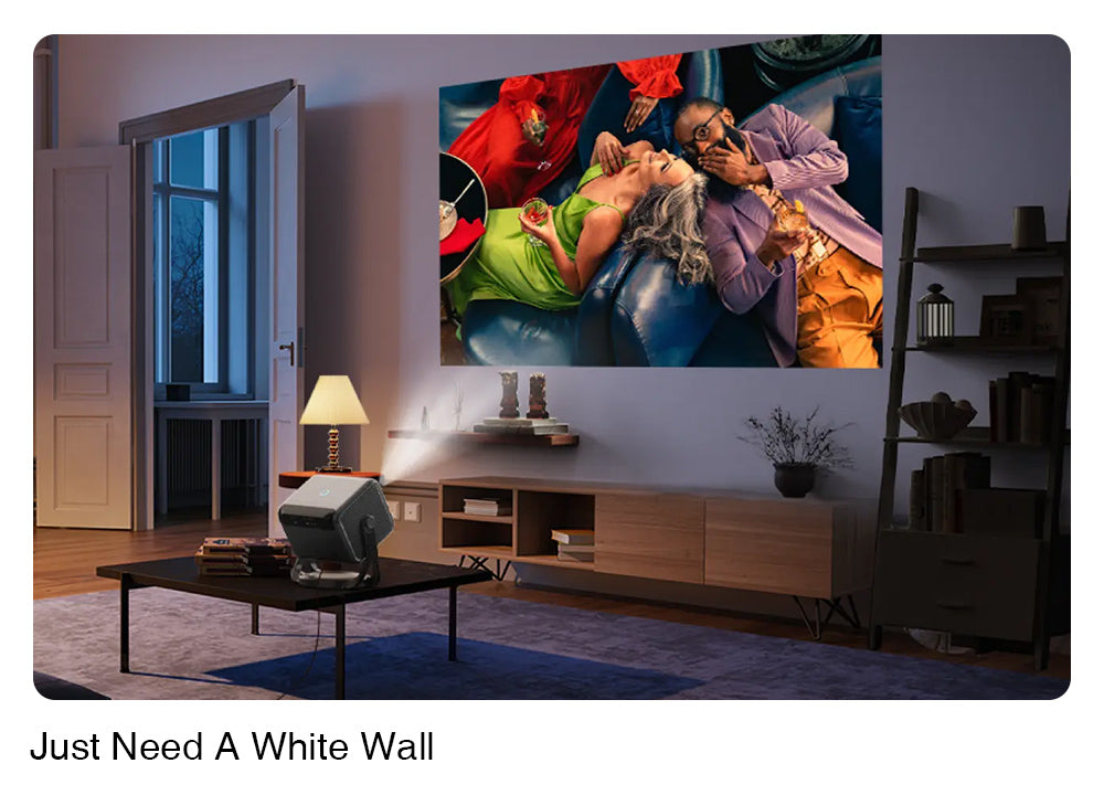 Proyector ULTIMEA Nova C40 con soporte de cardán, 600 ANSI, decodificación 4K, 1080P nativo, Bluetooth 5.3, Android TV 11.0, Dolby Audio, enfoque automático y corrección trapezoidal.