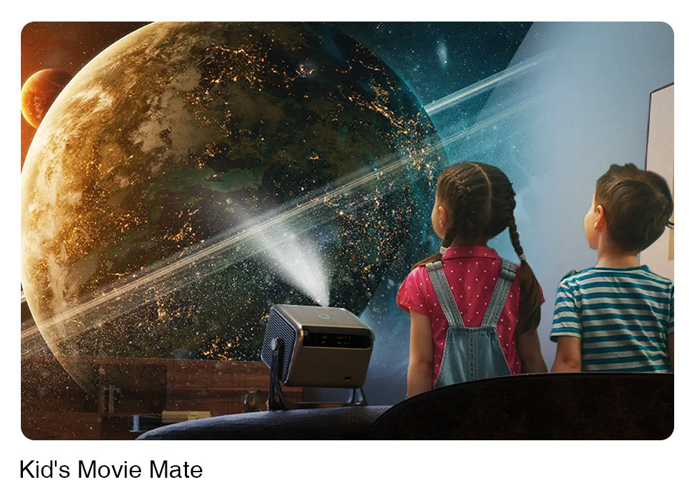 Proyector ULTIMEA Nova C40 con soporte de cardán, 600 ANSI, decodificación 4K, 1080P nativo, Bluetooth 5.3, Android TV 11.0, Dolby Audio, enfoque automático y corrección trapezoidal.