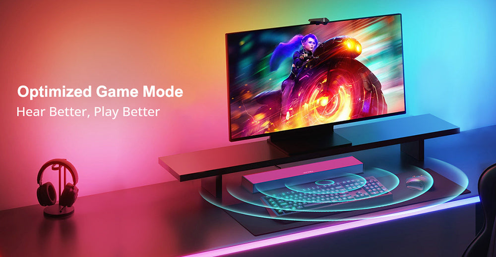 Barra de sonido ULTIMEA Nova S40 con subwoofer con cable, 2.1 canales, mando a distancia, modo película/música/juego, conexión ARC/óptica/AUX/USB/Bluetooth 5.3, para TV, PC y videojuegos.