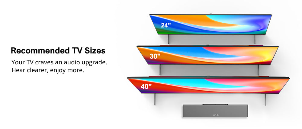 Barra de sonido ULTIMEA Nova S40 con subwoofer con cable, 2.1 canales, mando a distancia, modo película/música/juego, conexión ARC/óptica/AUX/USB/Bluetooth 5.3, para TV, PC y videojuegos.