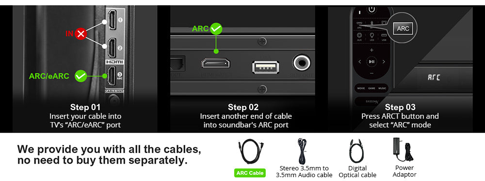 Barra de sonido ULTIMEA Nova S40 con subwoofer con cable, 2.1 canales, mando a distancia, modo película/música/juego, conexión ARC/óptica/AUX/USB/Bluetooth 5.3, para TV, PC y videojuegos.