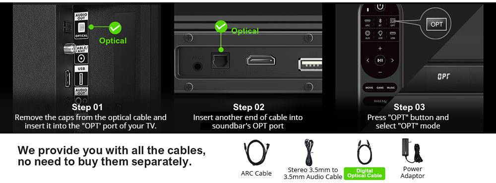 Barra de sonido ULTIMEA Nova S40 con subwoofer con cable, 2.1 canales, mando a distancia, modo película/música/juego, conexión ARC/óptica/AUX/USB/Bluetooth 5.3, para TV, PC y videojuegos.