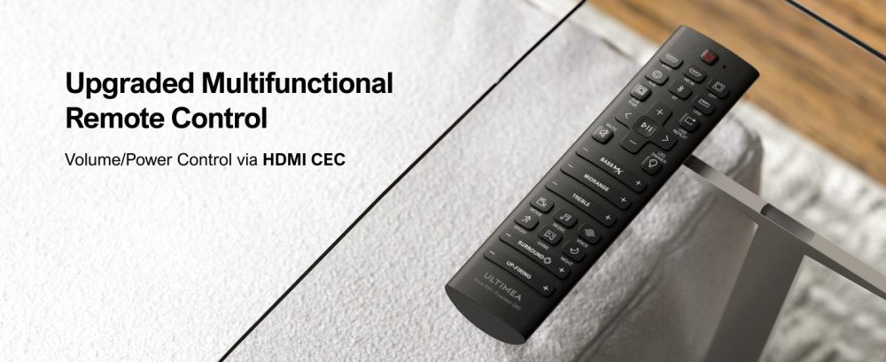 Kit de altavoces con barra de sonido y subwoofer Ultimea Nova S90 7.1.4, Dolby Atmos, potencia máxima de 740 W, paso de señal 4K HDR, 6 modos de ecualizador.