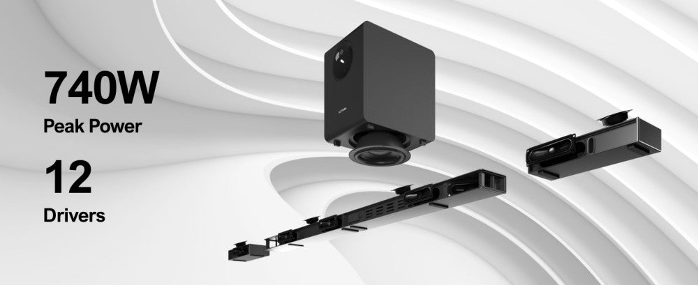 Kit de altavoces con barra de sonido y subwoofer Ultimea Nova S90 7.1.4, Dolby Atmos, potencia máxima de 740 W, paso de señal 4K HDR, 6 modos de ecualizador.