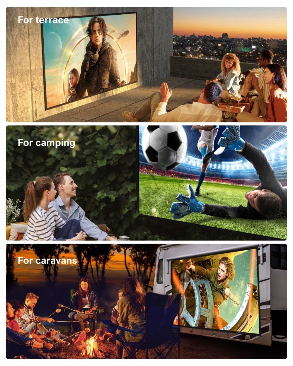 Pantalla de proyección Ultimea Photon E-ALR de 100 pulgadas, valor de ganancia 2.0, ángulo de visión de 120°.