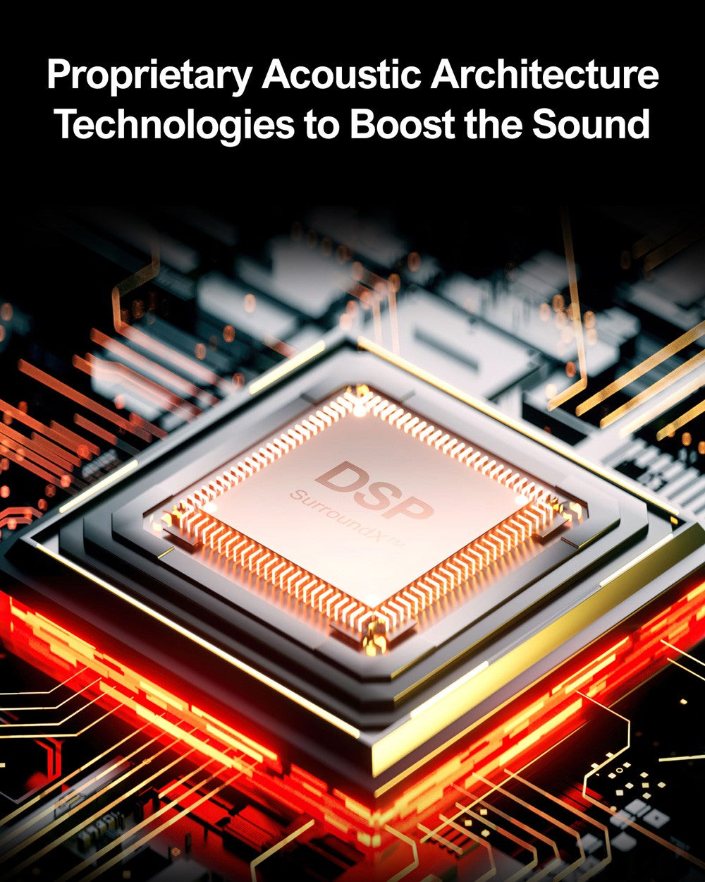 Barra de sonido Ultimea Poseidon D50 5.1 canales con subwoofer y altavoces traseros envolventes, nivel de sonido envolvente ajustable, 3 modos de ecualización.