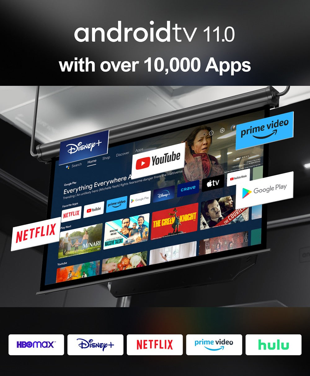 Proyector Ultimea Poseidon E40, 1000 lúmenes ANSI, decodificación 4K, resolución nativa 1080P, Dolby Audio, 2 altavoces de 10W, WiFi 6, Bluetooth 5.3