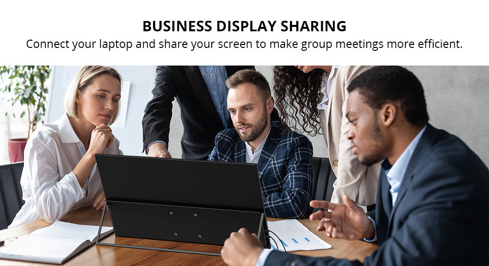 UPERFECT UMax22 22-inch Portable Monitor, 60Hz Refresh Rate, 2560*1440 IPS Screen, 100% sRGB, FreeSync, Built-in Speakers, Driver Free, HDR, Low Blue Light, 180° Adjustable Stand, 2*USB-C, 1*Mini HDMI, 1*Micro USB-B OTG, 1*Audio Jack - EU Plug