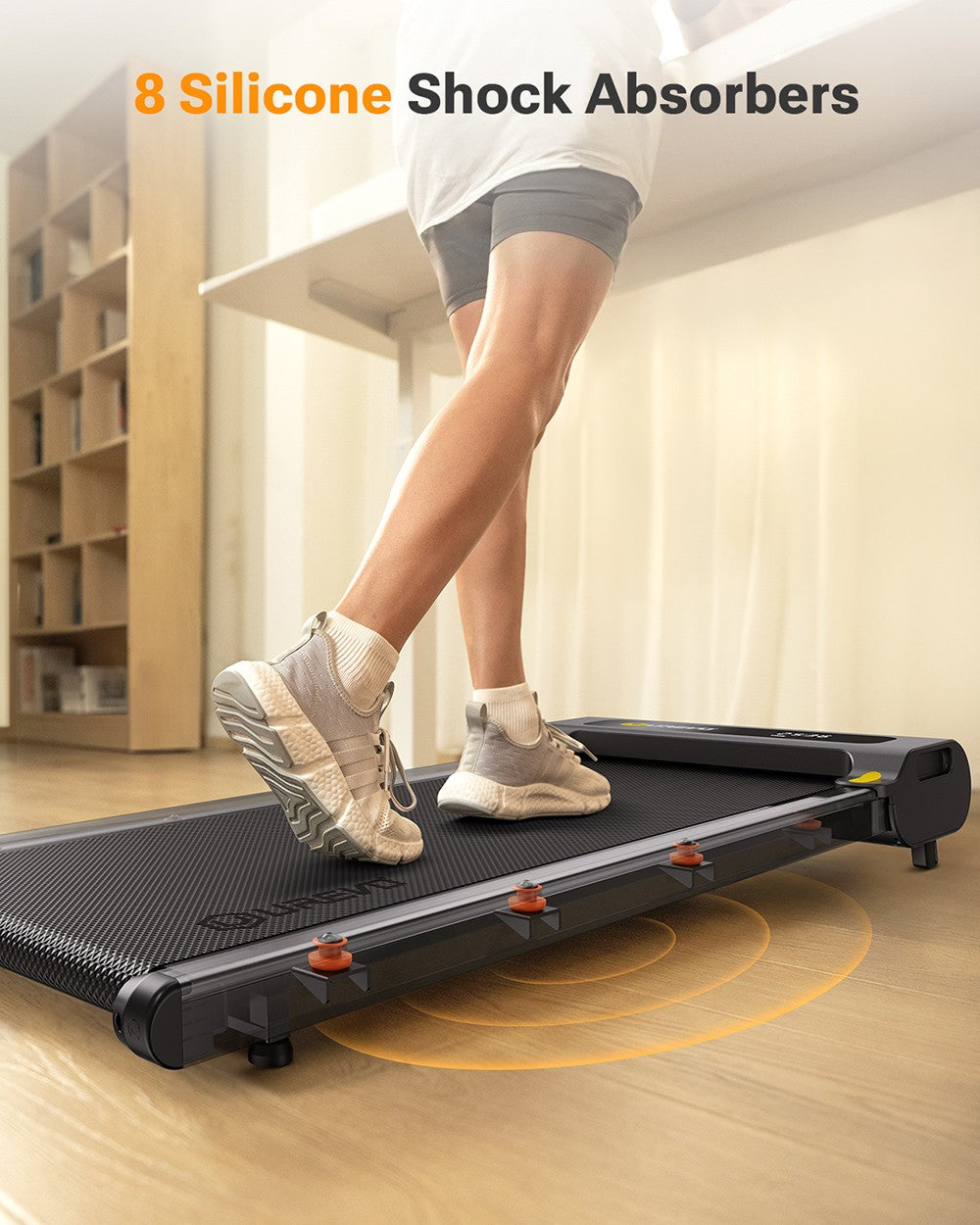 UREVO E3S Laufband mit Steigungsfunktion, leisem 2,25-PS-Motor, LED-Display, Fernbedienung, Geschwindigkeit 0,9–6,4 km/h, maximale Belastbarkeit 120 kg