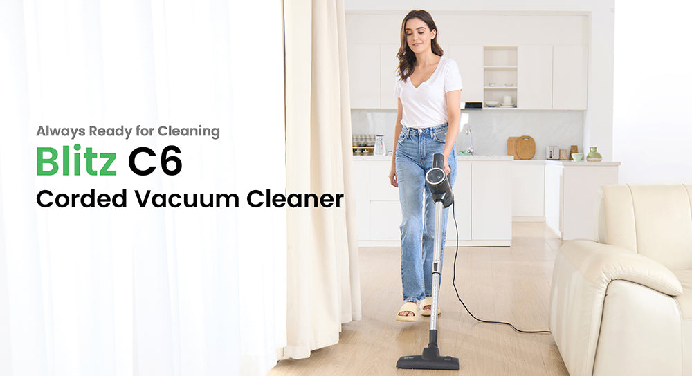 Vactidy C6 Kabelgebundener Staubsauger, 18 kPa Saugleistung, 800 ml Staubbehälter, 7 m Kabel, 600 W Motor, HEPA-Filter, Überhitzungs- und Verbrühungsschutz