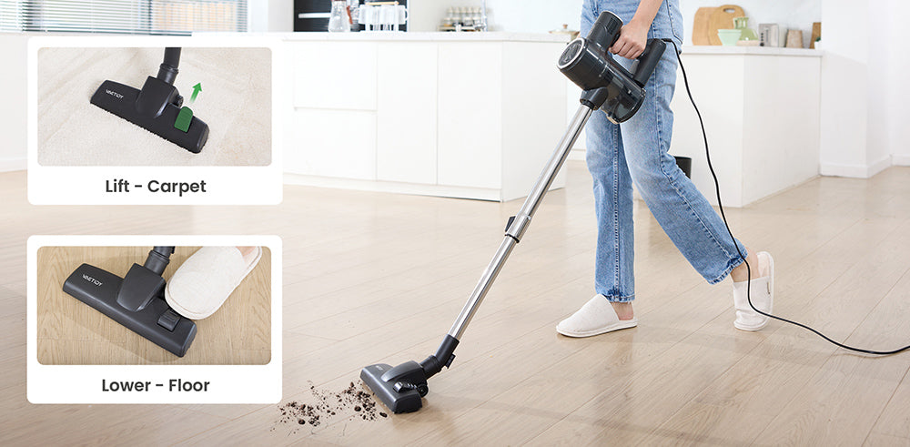 Vactidy C6 Kabelgebundener Staubsauger, 18 kPa Saugleistung, 800 ml Staubbehälter, 7 m Kabel, 600 W Motor, HEPA-Filter, Überhitzungs- und Verbrühungsschutz