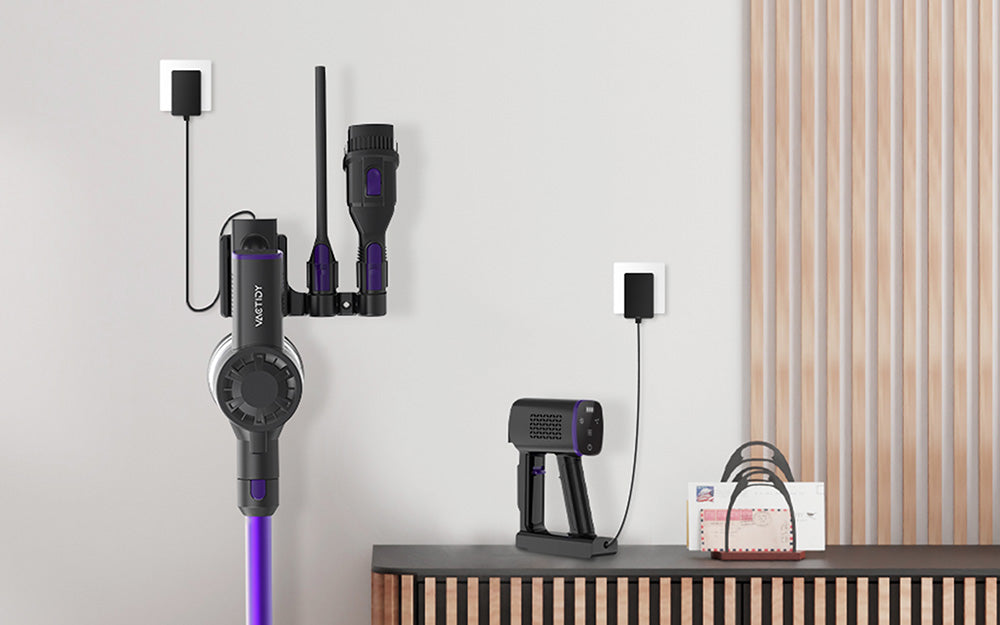 Aspiradora sin cable Vactidy V8 Pro, potente succión de 25 kPa, sistema de filtración ciclónica, depósito de polvo de 500 ml, pantalla táctil LED, cabezal de cepillo giratorio de 180°, 35 minutos de autonomía, diseño autoportante.