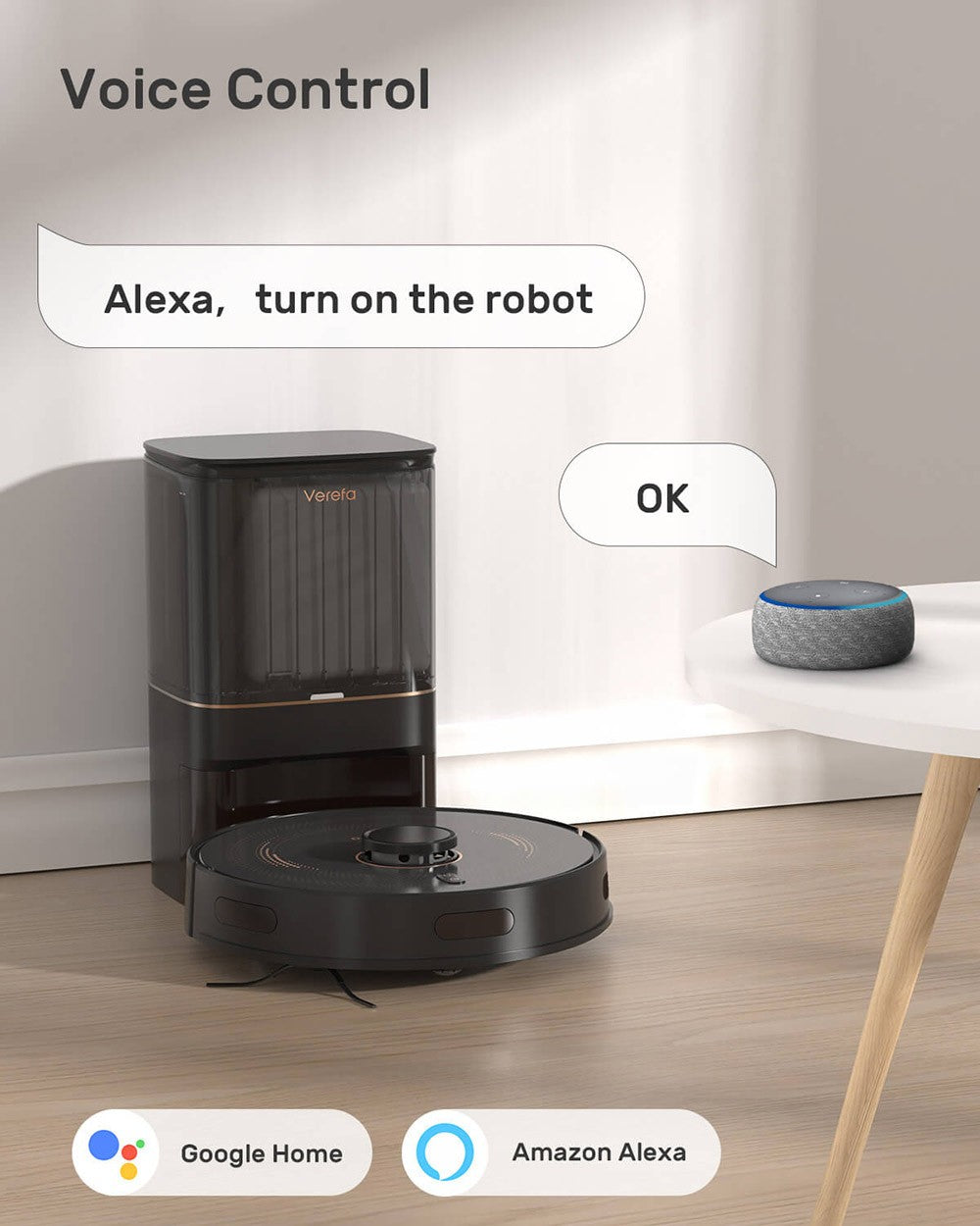Robot Aspirador Verefa L11 Pro, Autovaciado, Succión 3000Pa, Navegación LiDAR, Bolsa de Polvo 4L, Autonomía Máx. 270 Minutos, Limpieza sin Intervención Manual Durante 70 Días, Control por App/Voz