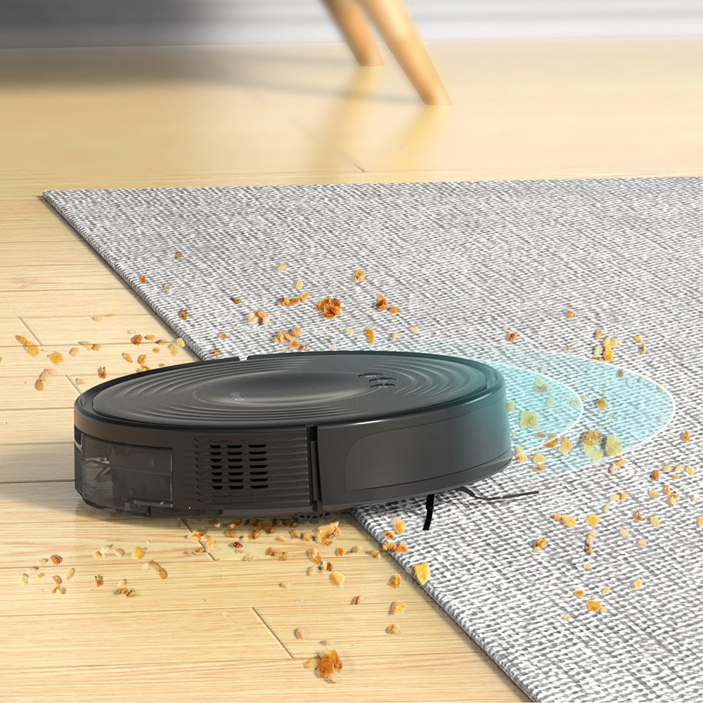 Robot Aspirador Verefa V60m Lite, Succión Máxima de 2700Pa, Aspiración y Fregado 2 en 1, Depósito de Polvo de 250ml, Autonomía Máxima de 150 Minutos, Control por App/Voz - Negro