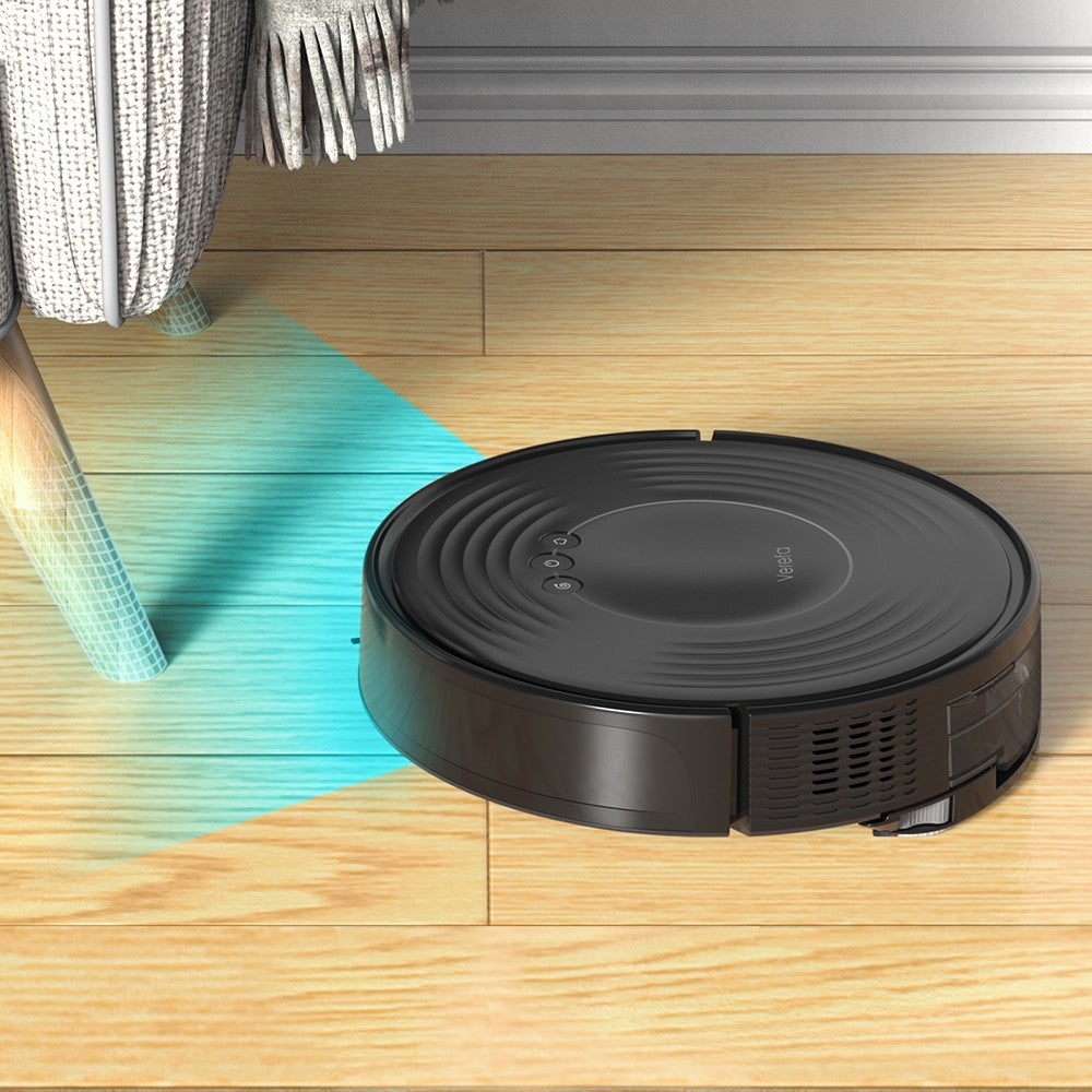 Robot Aspirador Verefa V60m Lite, Succión Máxima de 2700Pa, Aspiración y Fregado 2 en 1, Depósito de Polvo de 250ml, Autonomía Máxima de 150 Minutos, Control por App/Voz - Negro
