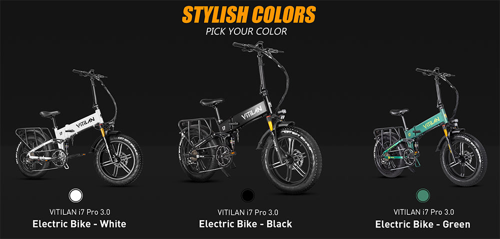Bicicleta eléctrica Vitilan I7 Pro 3.0, motor de 750 W, batería de 48 V 20 Ah, neumáticos gruesos de 20 x 4.0 pulgadas, velocidad máxima de 45 km/h, autonomía máxima de 110 km, freno de disco hidráulico, amortiguación trasera hidráulica, horquilla delantera con suspensión neumática, Shimano de 8 velocidades - Negro