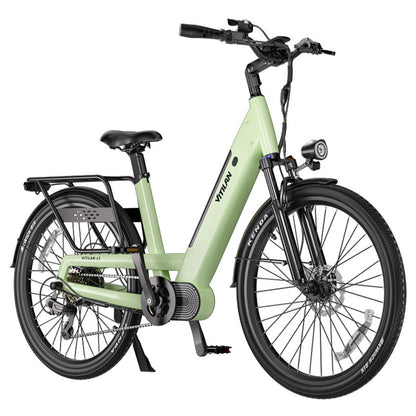Vitilan L5 Electric Bike, 500W Motor, 48V 15Ah Battery, 26*2.4-inch Tire, 40km/h Max Speed, 105km Range, Hydraulic Disc Brakes, Adjustable Spring Suspension Fork, Shimano 7-speed, Intelligent Color Display - Green