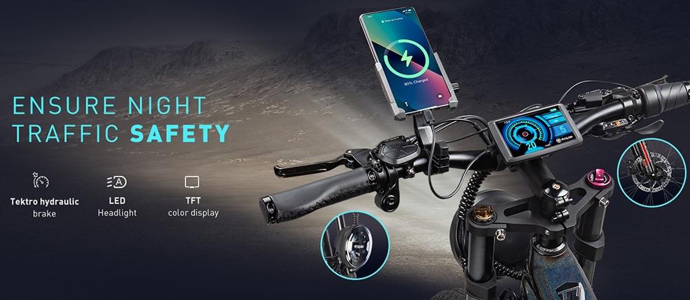 Vitilan T7 Mountain Electric Bike, 26*4.0-inch CST Fat Tires 750W Bafang Motor 48V 20Ah Battery 28mph Max Speed 80miles Max Range Backlit LCD Display Front & Rear Hydraulic Disc Brakes SHIMANO 8-Speed - Black