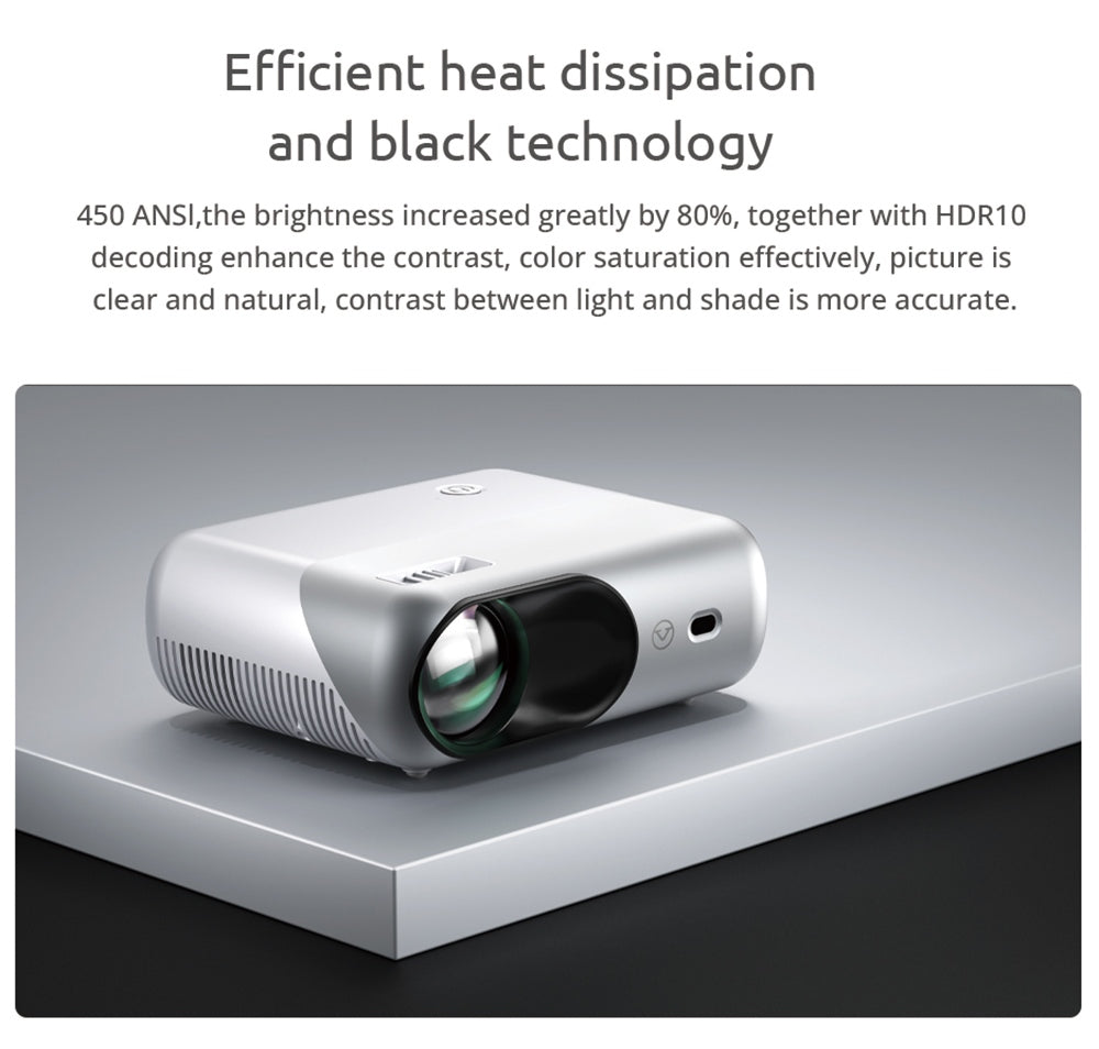 Proyector LCD VIVIBRIGHT D1000, LED de 70W, 450 ANSI lúmenes, 4K HD, 1080P, WiFi 2.4G/5G, Bluetooth 4.0