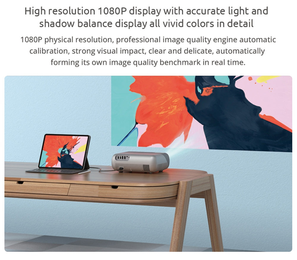 Proyector LCD VIVIBRIGHT D1000, LED de 70W, 450 ANSI lúmenes, 4K HD, 1080P, WiFi 2.4G/5G, Bluetooth 4.0