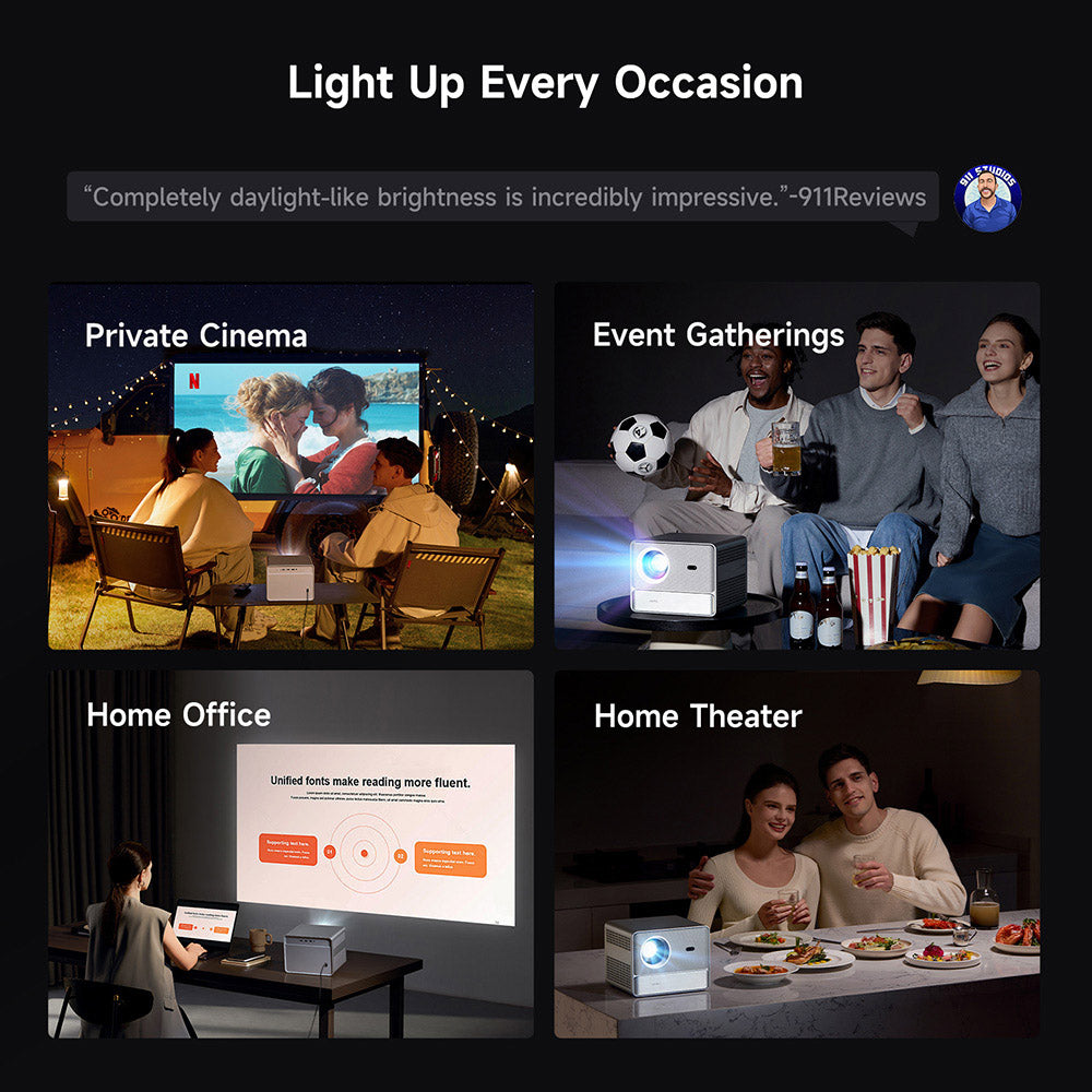 [Netflix 1080P] WANBO DaVinci 1 Pro Projector, Android 11, 600 ANSI Lumens, HDR 10, 5G WiFi Bluetooth, Auto-Focus/Auto Keystone Correction/Auto Screen Fit/Obstacle Avoidance, YouTube/Disney/Prime Video Preinstalled