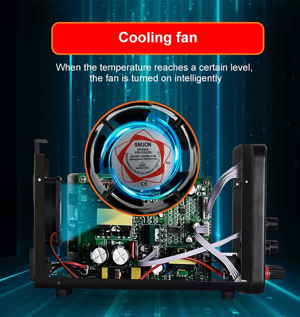 Fuente de alimentación CC regulada programable WANPTEK APS1203H, 120 V 3 A, función de memoria de almacenamiento, ajuste por codificador, carga rápida USB, pantalla de 4 dígitos, baja ondulación, ventilador de refrigeración - Enchufe del Reino Unido