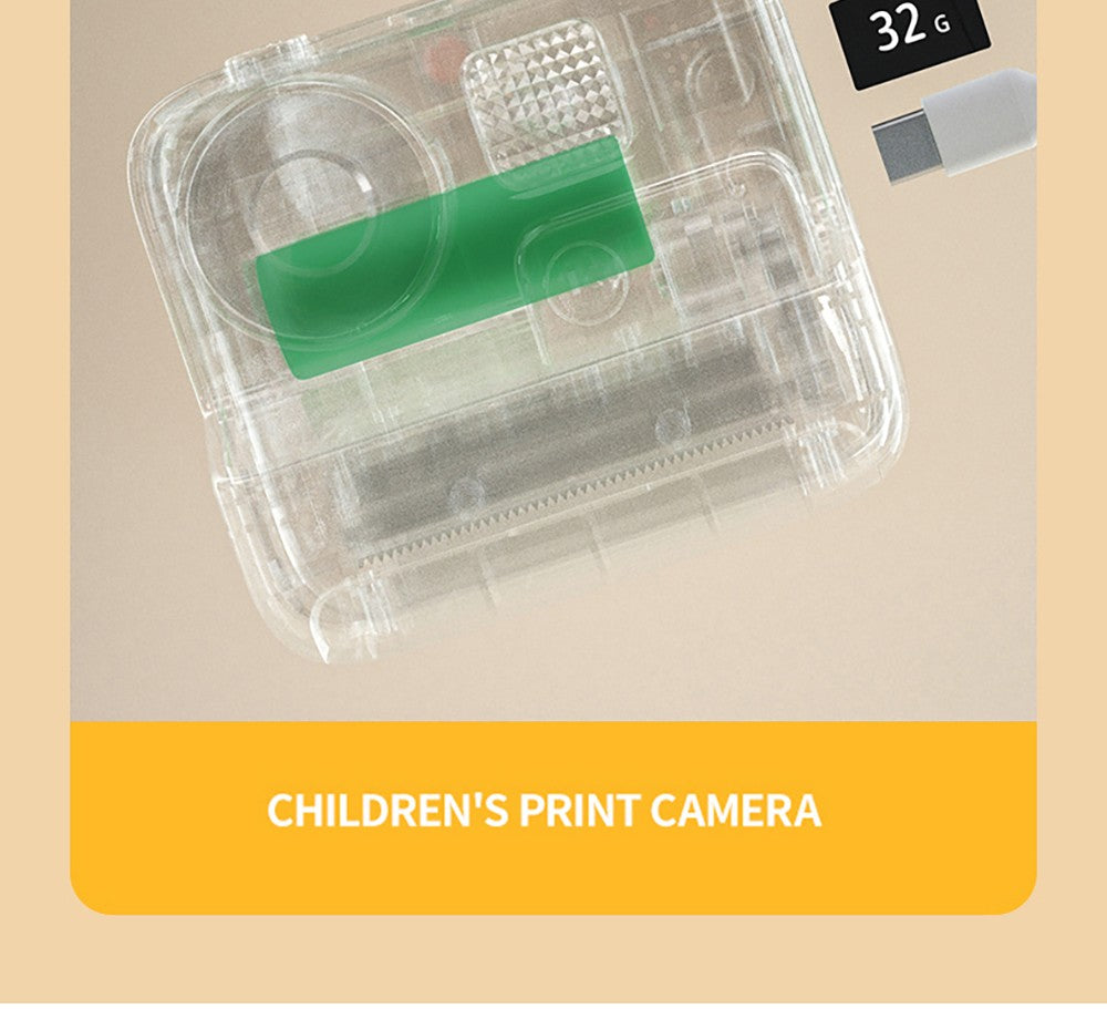 Cámara instantánea para niños WOWKIDS K27, cámaras duales delantera y trasera de 48MP, resolución 1080P, 4 filtros, tarjeta TF de 32GB, batería de 1400mAh - Rosa
