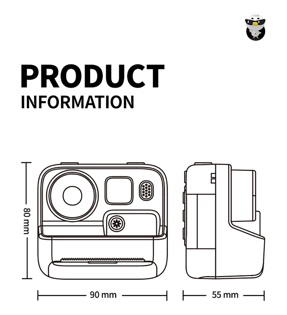 Cámara instantánea para niños WOWKIDS K27, cámaras duales delantera y trasera de 48MP, resolución 1080P, 4 filtros, tarjeta TF de 32GB, batería de 1400mAh - Rosa