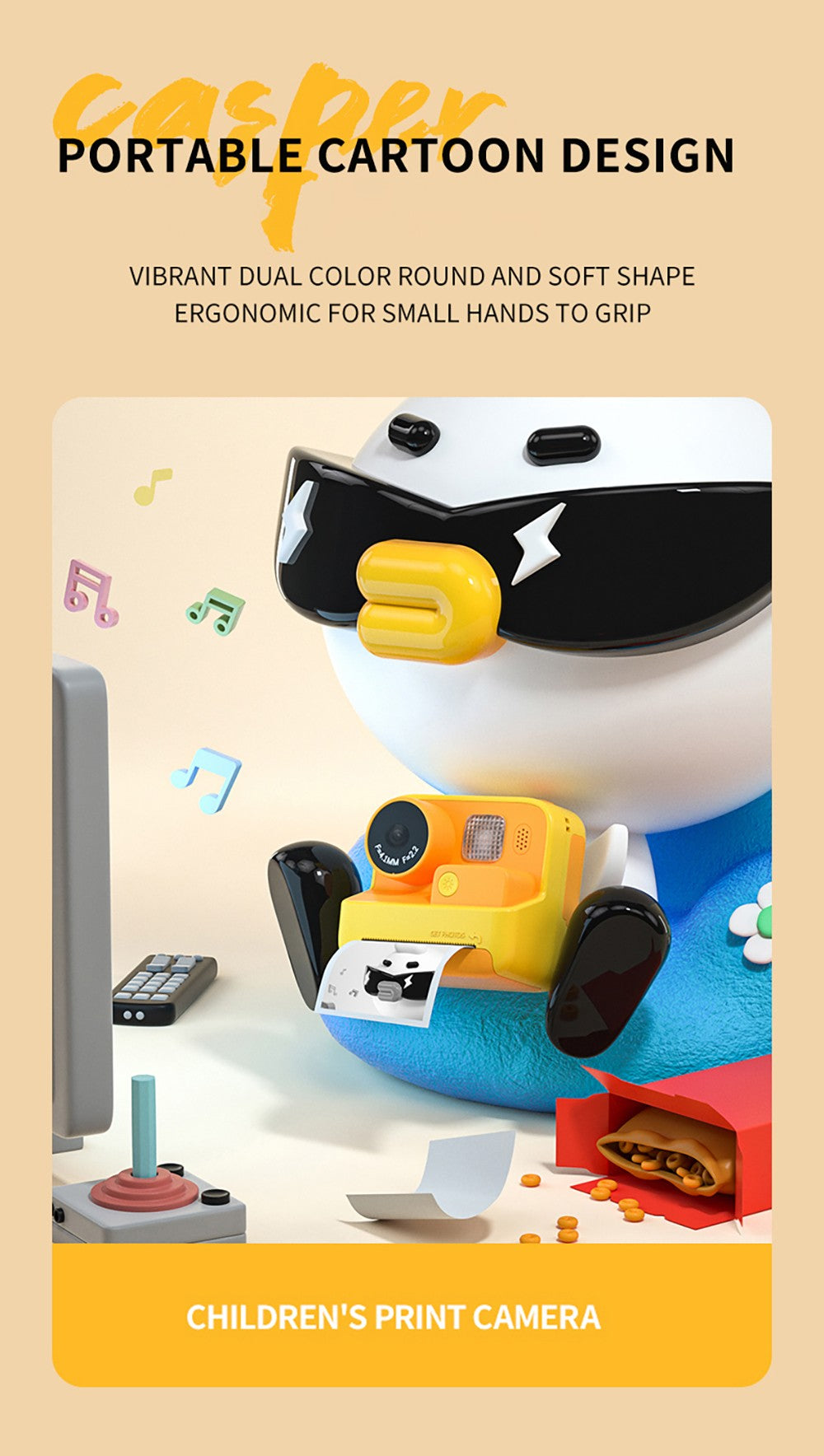 Cámara instantánea para niños WOWKIDS K27, cámaras duales delantera y trasera de 48MP, resolución 1080P, 4 filtros, tarjeta TF de 32GB, batería de 1400mAh - Rosa