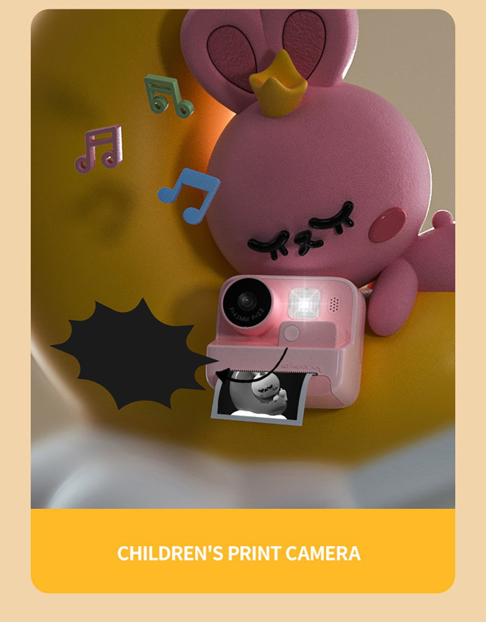 Cámara instantánea para niños WOWKIDS K27, cámaras duales delantera y trasera de 48MP, resolución 1080P, 4 filtros, tarjeta TF de 32GB, batería de 1400mAh - Rosa