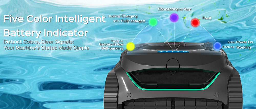 WYBOT C2 Akku-Poolroboter, Wand- und Wasserlinienreinigung, Doppelfilteranlage, für eingelassene Pools bis 233 m², Schwarz/Grün