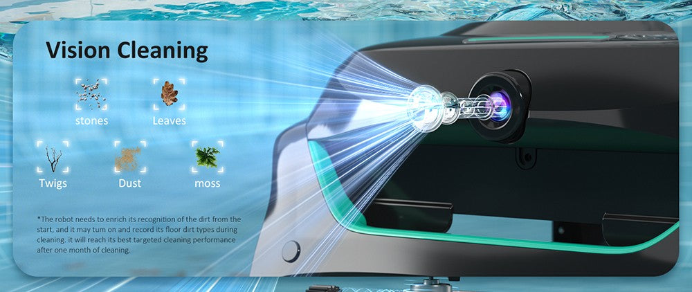 WYBOT C2 Vision Akku-Poolroboter, Schmutzerkennung mit KI-Kamera, 8-in-1-Reinigungsprogramm, Zweischichtfiltration, bürstenlose Motoren für starke Saugkraft, für Pools bis zu 180 m², Schwarz/Grün