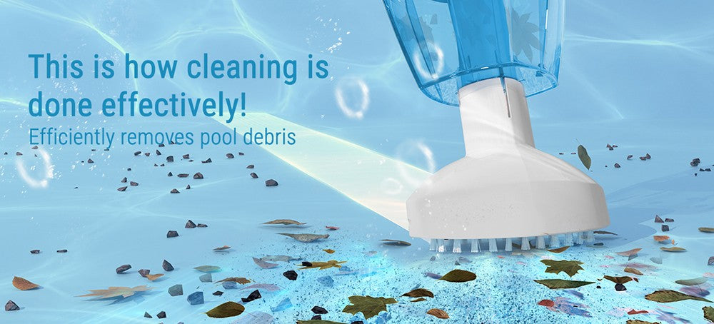 WYBOT HJ10P Hand-Poolsauger, inklusive Teleskopstange, 25 l/min Saugleistung, 5200 mAh Akku, bis zu 60 Minuten Laufzeit, 0,5-l-Filter