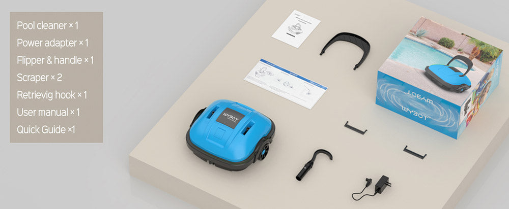 WYBOT WY1102 Kabelloser Poolroboter, Doppelmotor, max. 50 Min. Laufzeit, bis zu 49 m², für Pools mit flachem Boden, Blau