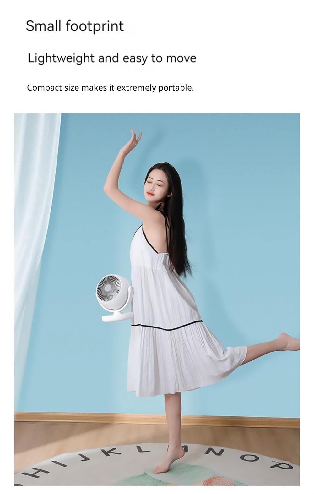 Xiaoda Feiyue C06 Tragbarer Tischventilator mit 3 Windstufen, Timerfunktion und Auf- und Abwärtsbewegung des Ventilatorkopfes – Netzbetrieb