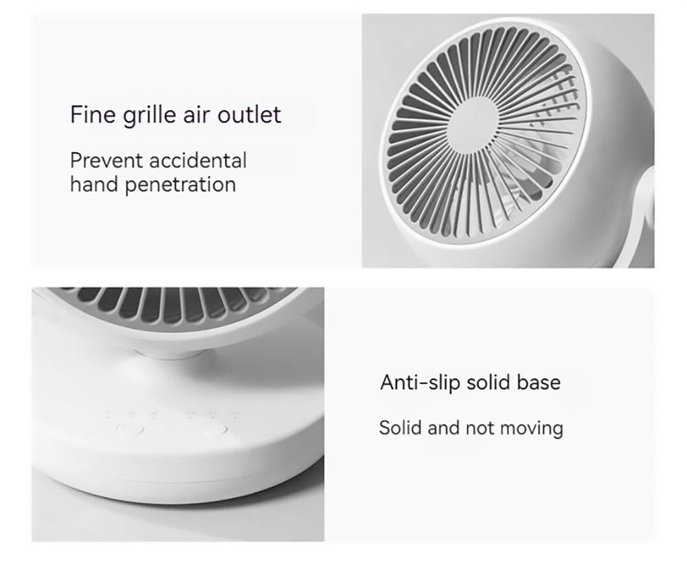 Xiaoda Feiyue C06 Tragbarer Tischventilator mit 3 Windstufen, Timerfunktion und Auf- und Abwärtsbewegung des Ventilatorkopfes – Netzbetrieb