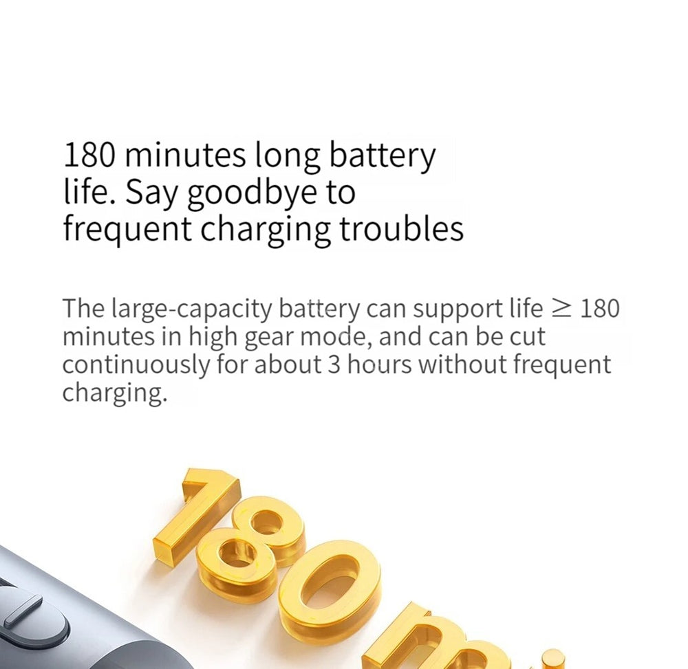 Xiaomi Mijia Haarschneider 2, wiederaufladbar, mit zwei Geschwindigkeitsstufen, Klinge aus hochfestem Material, bis zu 180 Minuten Laufzeit, Digitalanzeige und IPX7-Wasserschutz