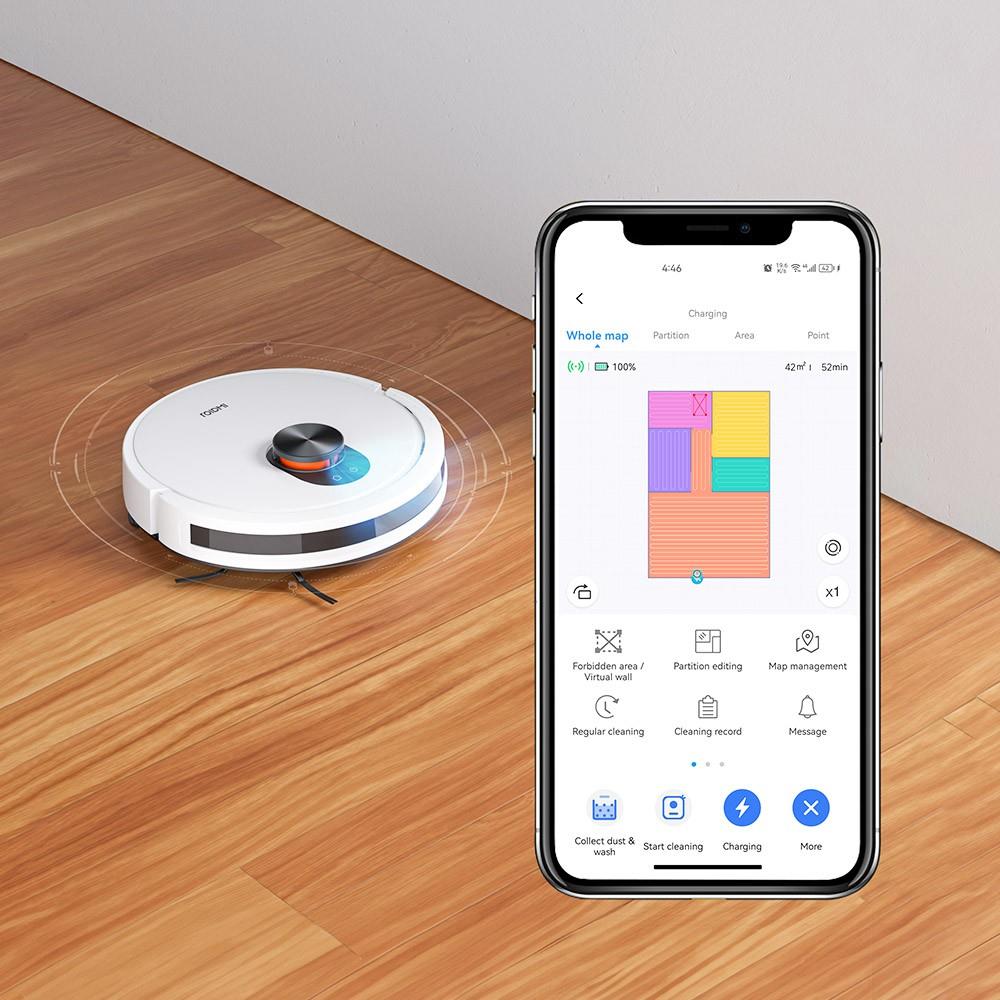 ROIDMI EVE CC Robot Vacuum Cleaner, Automatic Dust Collection, 2-in-1 Vacuuming Mopping, 3800Pa Powerful Suction, LDS Laser Navigation, 3200mAh Battery, 180Mins Runtime, 260ML Dust Box, APP Control