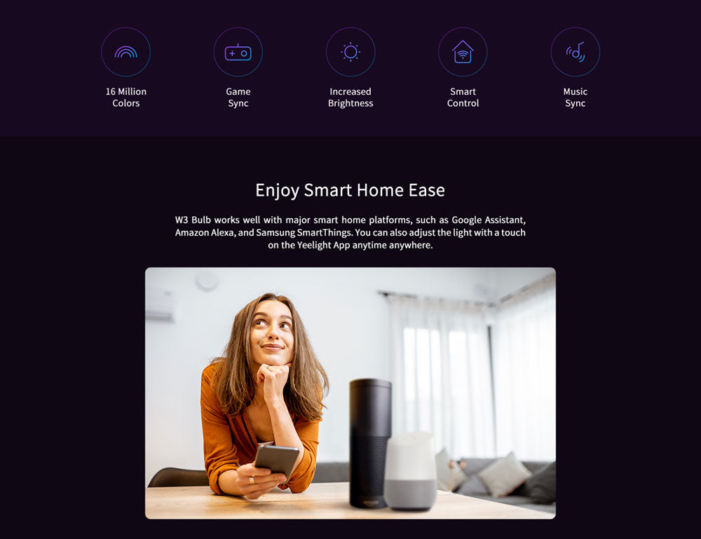 Yeelight YLDP005 8W Smart-LED-Lampe, W3 Multicolor, 900 Lumen, 16 Millionen Farben, Game-Sync-Helligkeitssteuerung
