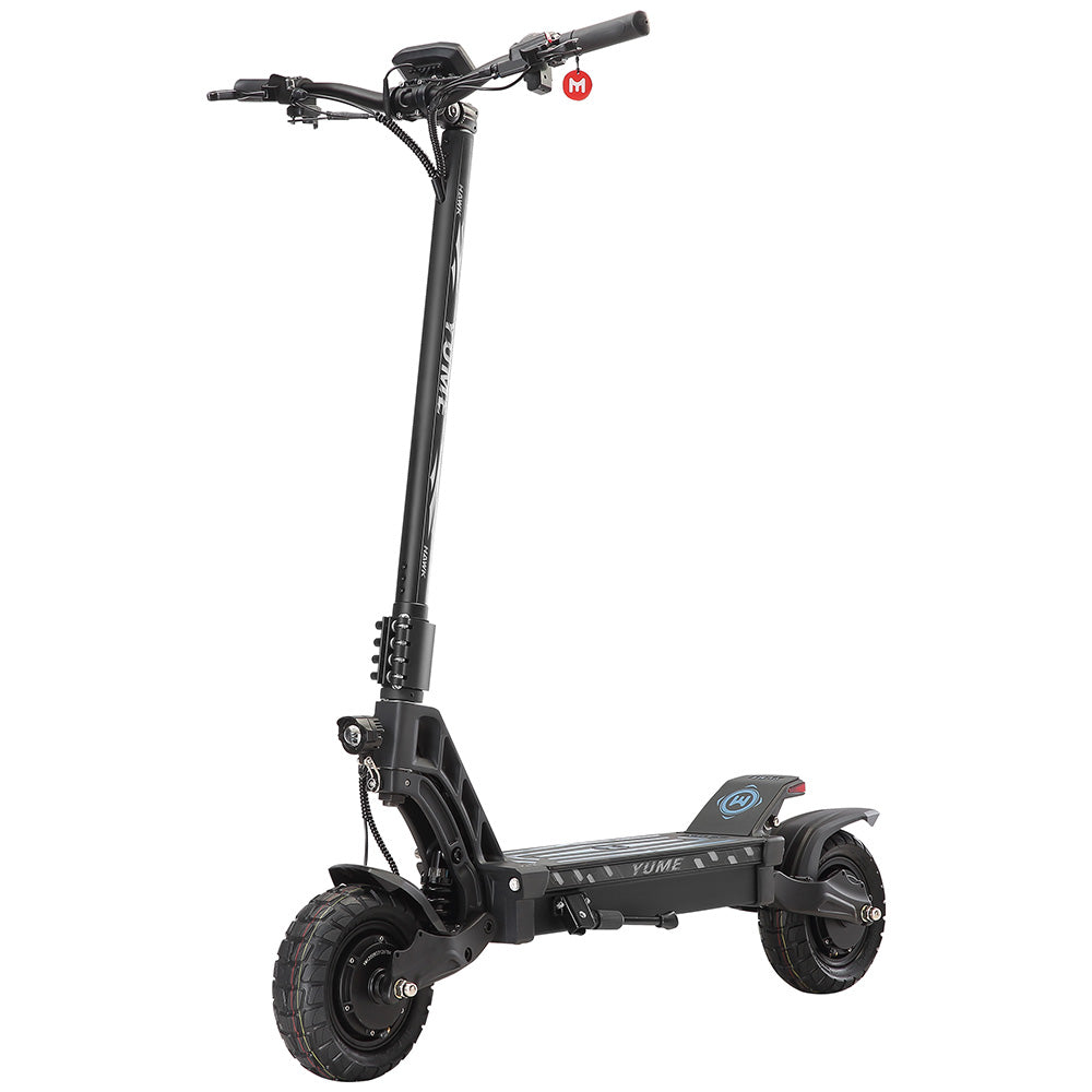 YUME HAWK Electric Scooter, 10x3.15" Tubeless All-terrain Tires 1200W*2 Motor 60V 22.5Ah Battery 70km/h Max Speed 70km max range Hydraulic Disc Brake 126kg Max Load APP Control - Black