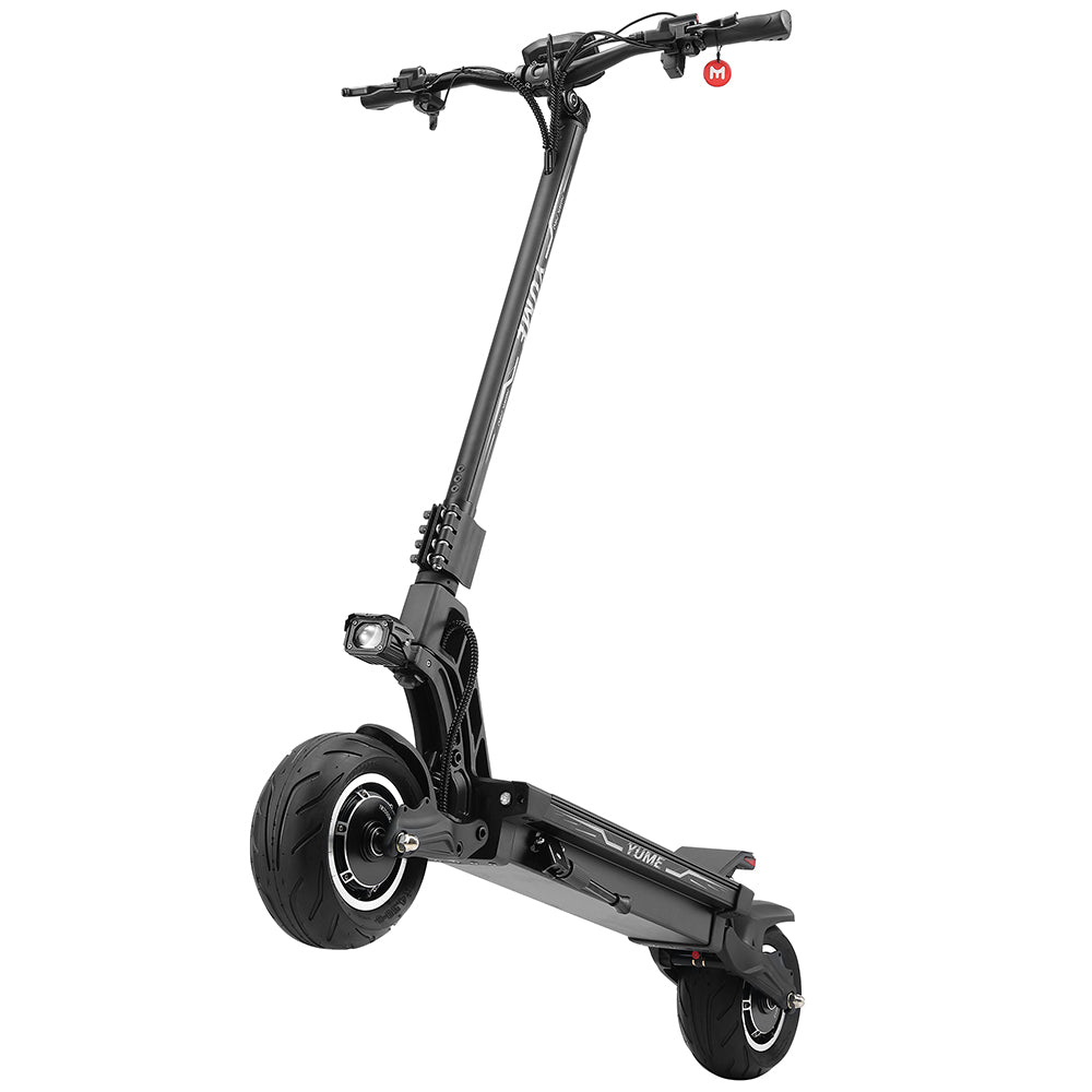 YUME HAWK Pro Electric Scooter, 10x4.5" Tubeless Road Tires 3000W*2 Motor 60V 30Ah Battery 80km/h Max Speed 100km Max Range 3 Gears Shift System Disc Brake Adjustable Hydraulic Suspension NFC APP Control